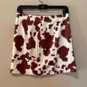 Francesca's Collections Cow-print Mini Skirt